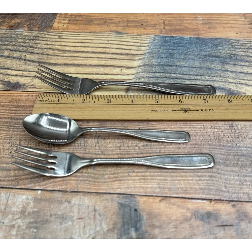 7 pc Oneida Northland Replacement Stainless Korea Spoon‎ Fork Beaded Edge
